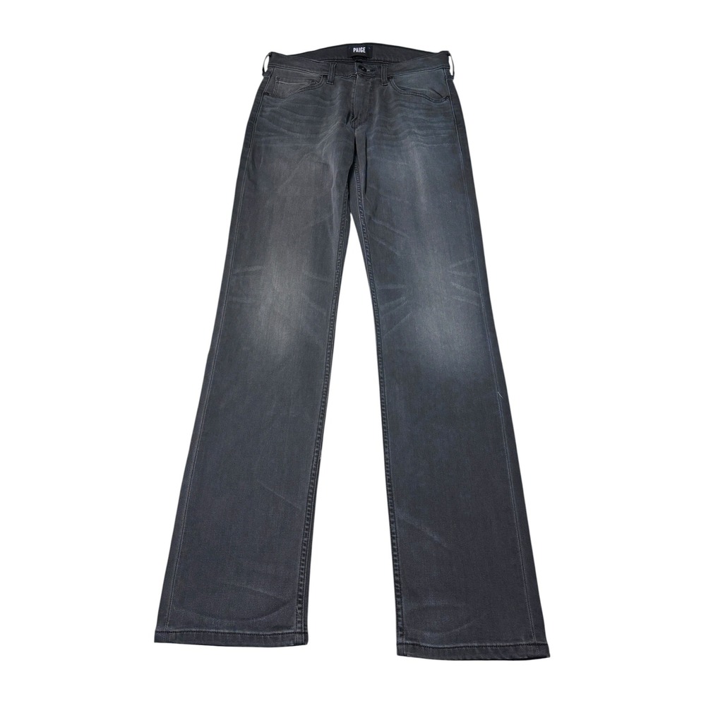 Paige Federal Slim Straight Jeans Mens 28X33 Washed Black Grey Rayon Blend Denim